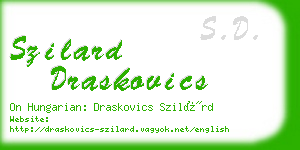 szilard draskovics business card